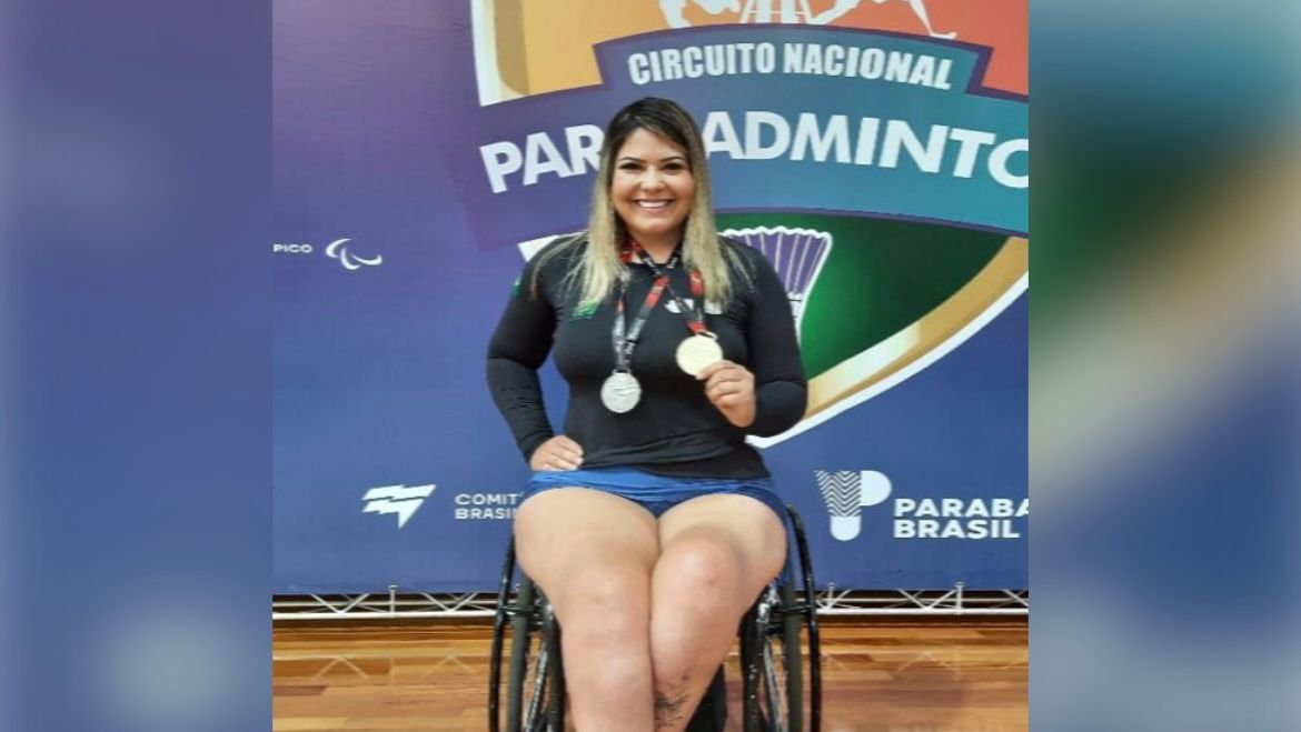 Brasiliense Aline Cabral fatura duas medalhas no Circuito Nacional Parabadminton
