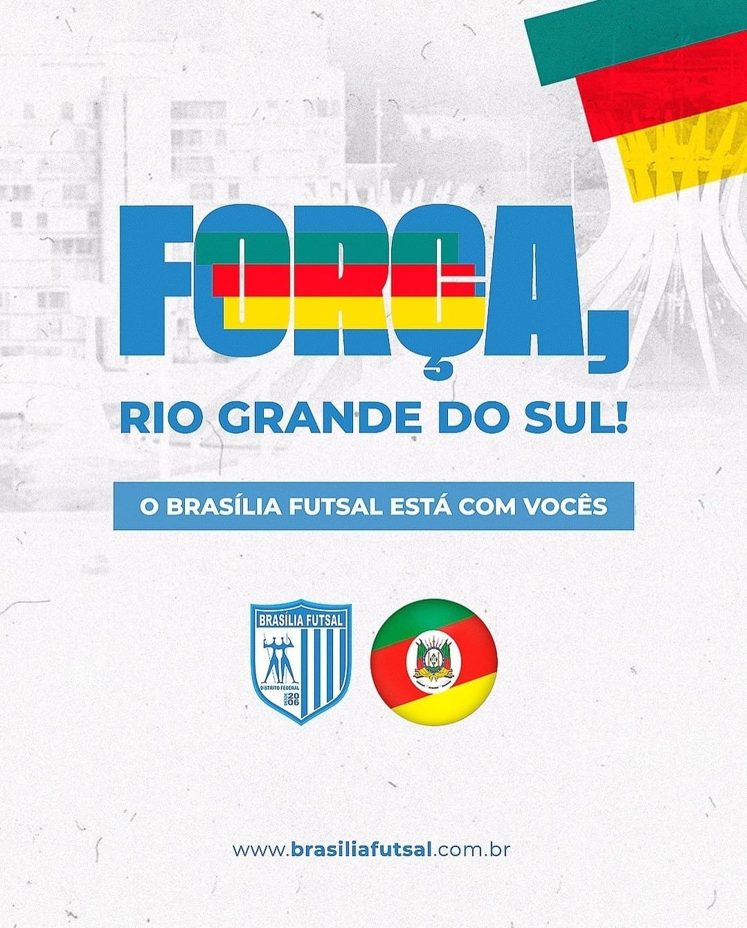 Brasília Futsal arrecadará doações para vítimas do Sul em jogo na próxima segunda-feira