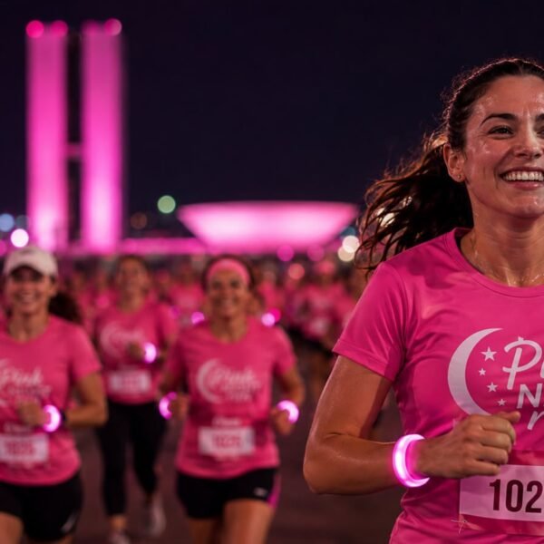 Pink Night Run 2026 promove corrida noturna em Brasília para celebrar a força feminina e incentivar saúde, bem-estar e inclusão