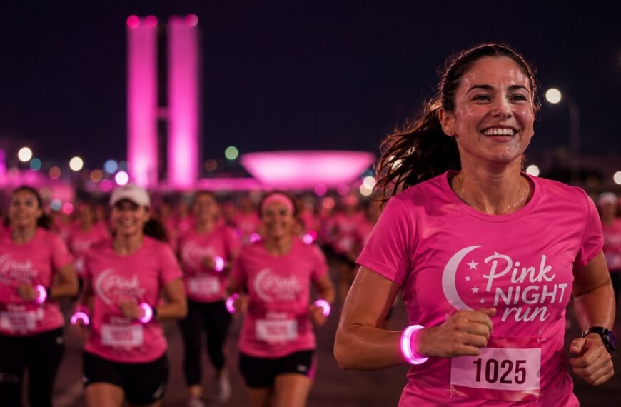 Pink Night Run 2026 promove corrida noturna em Brasília para celebrar a força feminina e incentivar saúde, bem-estar e inclusão
