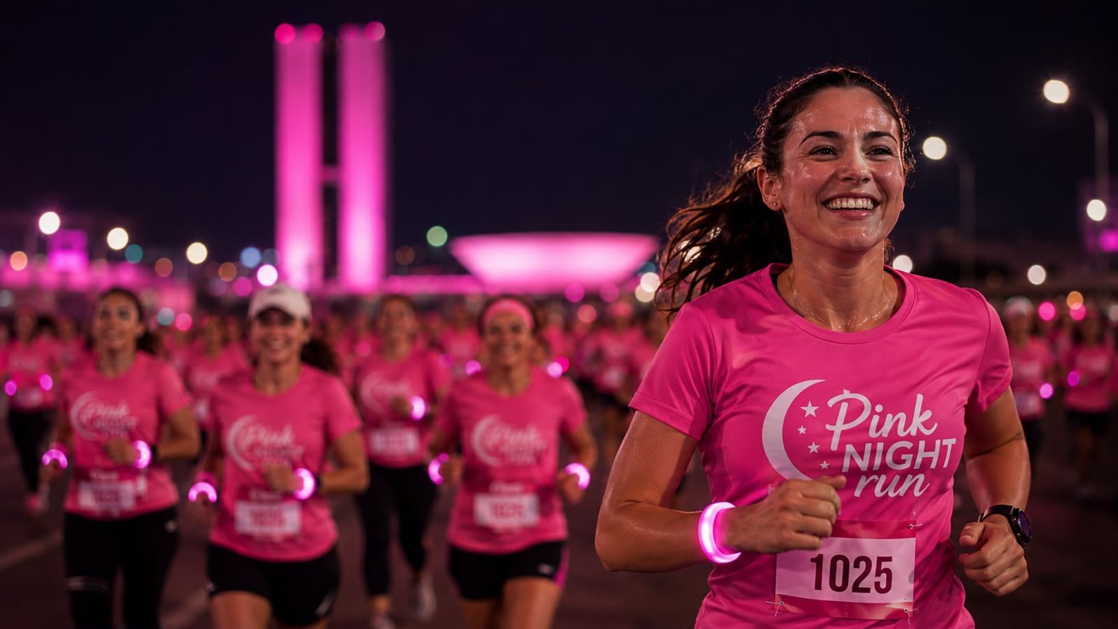 Pink Night Run 2026 promove corrida noturna em Brasília para celebrar a força feminina e incentivar saúde, bem-estar e inclusão